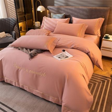 蓝米卡夫 2024新款全棉加厚磨毛刺绣套件系列 玛莎红