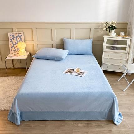 91家纺网 家纺一手货源 找家纺 （总）吾诺 2022 牛奶绒床单 单品 法莱绒吊边圆角床单