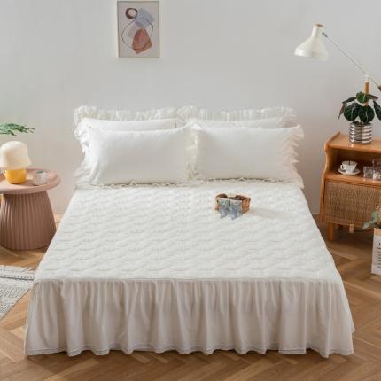 91家纺网 家纺一手货源 找家纺 （总）久典 2022新款A类母婴级抗菌夹棉花边床裙四件套