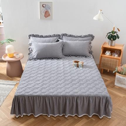 91家纺网 家纺一手货源 找家纺 （总）久典 2022新款A类母婴级抗菌夹棉花边床裙四件套