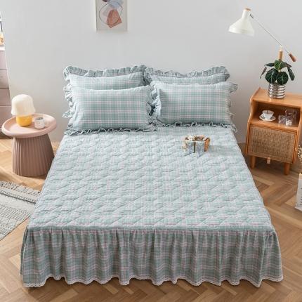 91家纺网 家纺一手货源 找家纺 （总）久典 2022新款A类母婴级抗菌夹棉花边床裙四件套