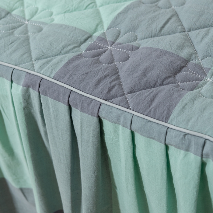 91家纺网 家纺一手货源 找家纺 （总）久典 2022新款A类母婴级抗菌夹棉花边床裙四件套