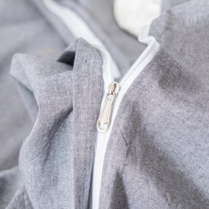 91家纺网 家纺一手货源 找家纺 久典 2022新款A类母婴级抗菌夹棉花边床裙四件套 浅灰