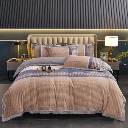 91家纺网 家纺一手货源 找家纺 （总）小牛席业 2022新款全削光牛奶绒四件套