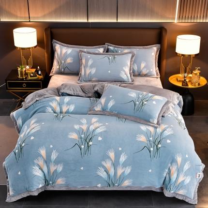 91家纺网 家纺一手货源 找家纺 （总）小牛席业 2022新款全削光牛奶绒四件套