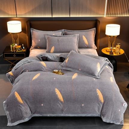 91家纺网 家纺一手货源 找家纺 （总）小牛席业 2022新款全削光牛奶绒四件套