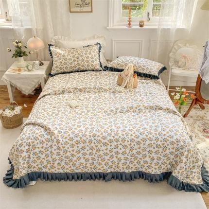 91家纺网 家纺一手货源 找家纺 菊上家纺 2023新款春法式复古风全棉床盖 柠檬果