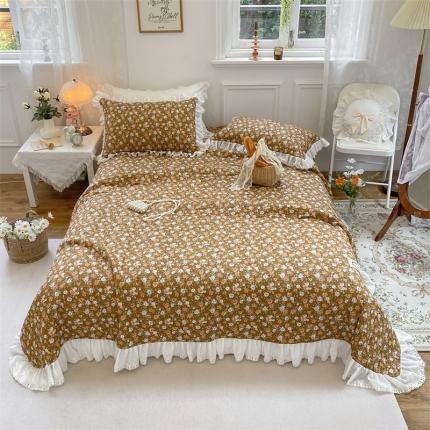 91家纺网 家纺一手货源 找家纺 菊上家纺 2023新款春法式复古风全棉床盖 玛奇朵