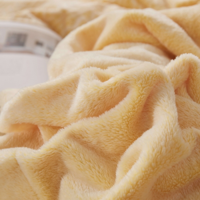 91家纺网 家纺一手货源 找家纺 新月家纺 2022新款雪花绒多功能被套 柠檬黄