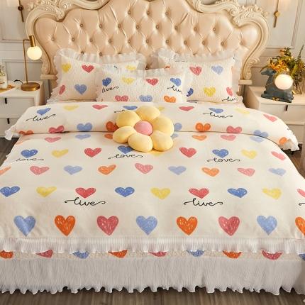 91家纺网 家纺一手货源 找家纺 （总）宜凡 2022新款牛奶绒小清新床盖三四件套