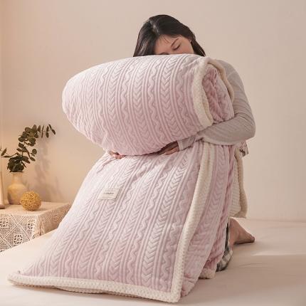 新月家纺 2022新款雪花绒多功能被套 樱花粉