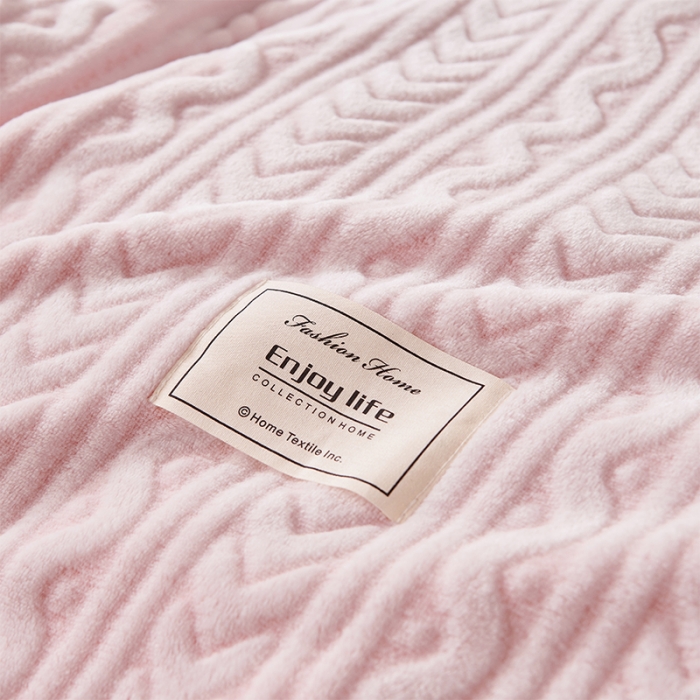 91家纺网 家纺一手货源 找家纺 新月家纺 2022新款雪花绒多功能被套 樱花粉