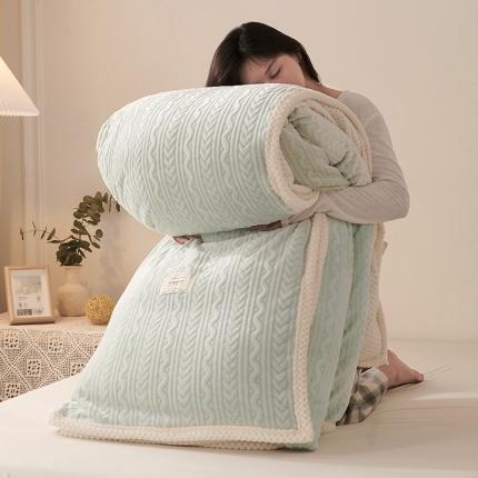 新月家纺 2022新款雪花绒多功能被套 荧光绿