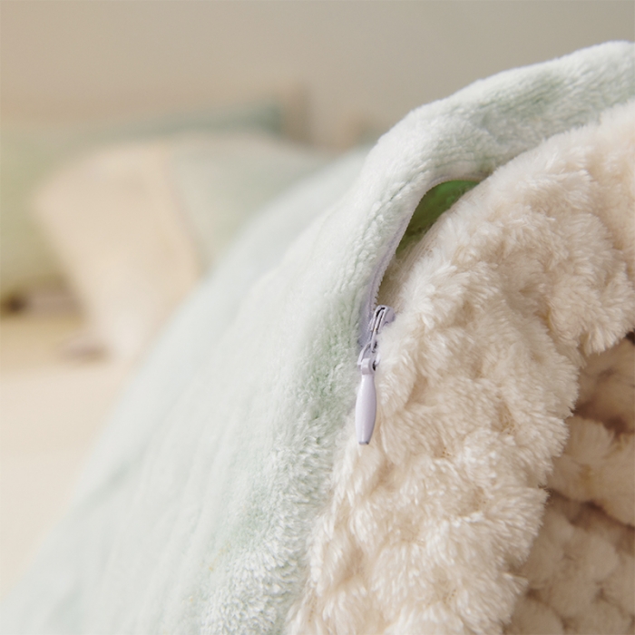 91家纺网 家纺一手货源 找家纺 新月家纺 2022新款雪花绒多功能被套 荧光绿