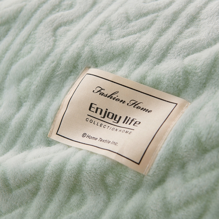 91家纺网 家纺一手货源 找家纺 新月家纺 2022新款雪花绒多功能被套 荧光绿