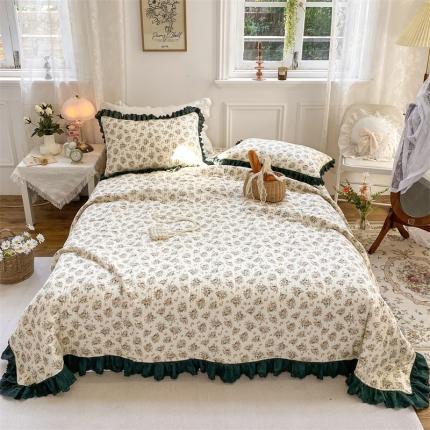 菊上家纺 2023新款春法式复古风全棉床盖 春光里