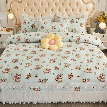 91家纺网 家纺一手货源 找家纺 （总）宜凡 2022新款牛奶绒小清新床盖三四件套