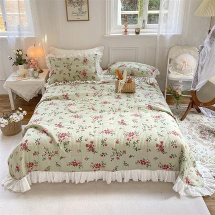 菊上家纺 2023新款春法式复古风全棉床盖 伊甸园