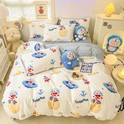 91家纺网 家纺一手货源 找家纺 （总）桃子家居 2022新款正版授权卡通加厚牛奶绒系列四件套