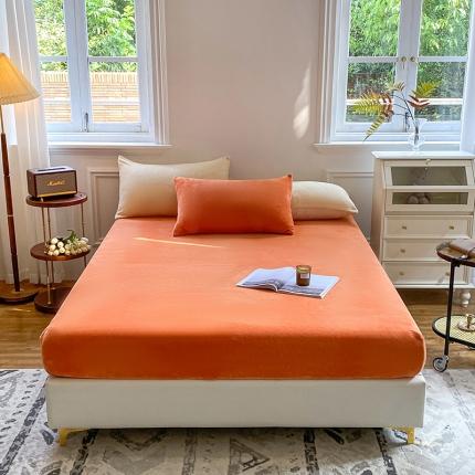 91家纺网 家纺一手货源 找家纺 （总）吾诺 2022秋冬 牛奶绒床笠单品 纯色床笠三件套枕套