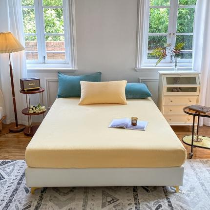 91家纺网 家纺一手货源 找家纺 （总）吾诺 2022秋冬 牛奶绒床笠单品 纯色床笠三件套枕套