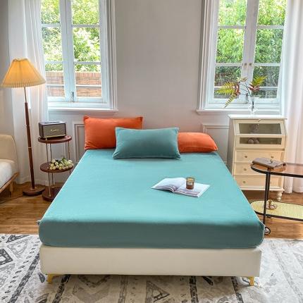 91家纺网 家纺一手货源 找家纺 （总）吾诺 2022秋冬 牛奶绒床笠单品 纯色床笠三件套枕套