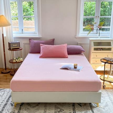 91家纺网 家纺一手货源 找家纺 （总）吾诺 2022秋冬 牛奶绒床笠单品 纯色床笠三件套枕套