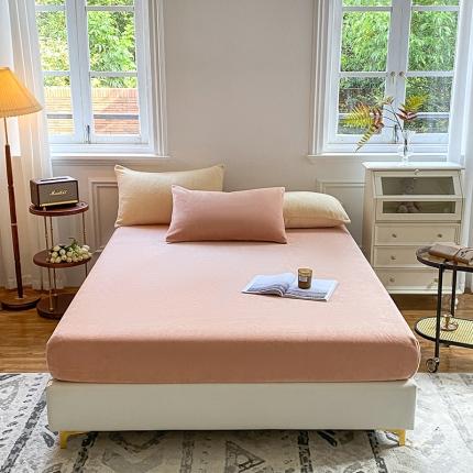 91家纺网 家纺一手货源 找家纺 （总）吾诺 2022秋冬 牛奶绒床笠单品 纯色床笠三件套枕套