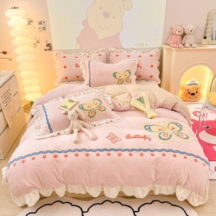 91家纺网 家纺一手货源 找家纺 （总）川悦生活 2023新款毛巾绣花边款四件套