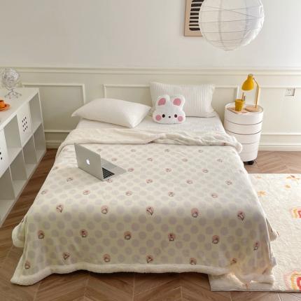 91家纺网 家纺一手货源 找家纺 （总）时年 2022新款牛奶绒拼羊羔绒毯