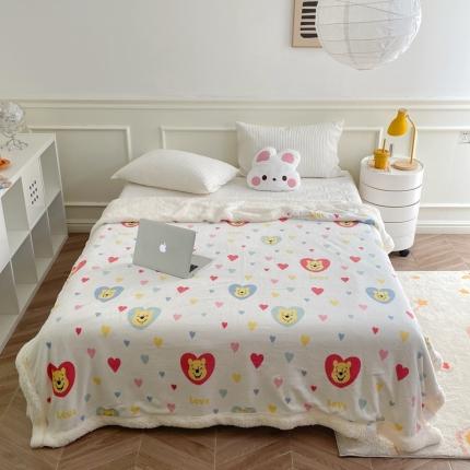 91家纺网 家纺一手货源 找家纺 （总）时年 2022新款牛奶绒拼羊羔绒毯