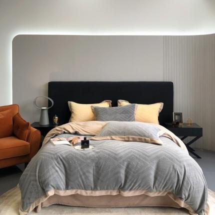 馨蕊 2022新款秋冬轻奢煦暖绒系列四件套-艾洛 艾洛-高级灰