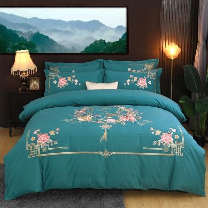 91家纺网 家纺一手货源 找家纺 （总）浩情2026新款120支全棉加厚磨毛刺绣四件套皇家富贵