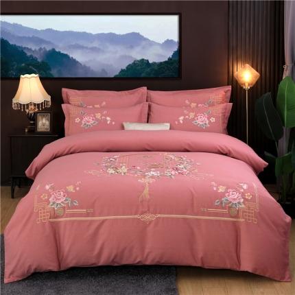 91家纺网 家纺一手货源 找家纺 （总）浩情2026新款120支全棉加厚磨毛刺绣四件套皇家富贵