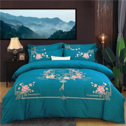 91家纺网 家纺一手货源 找家纺 （总）浩情2026新款120支全棉加厚磨毛刺绣四件套皇家富贵