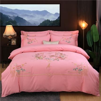 91家纺网 家纺一手货源 找家纺 （总）浩情2026新款120支全棉加厚磨毛刺绣四件套皇家富贵