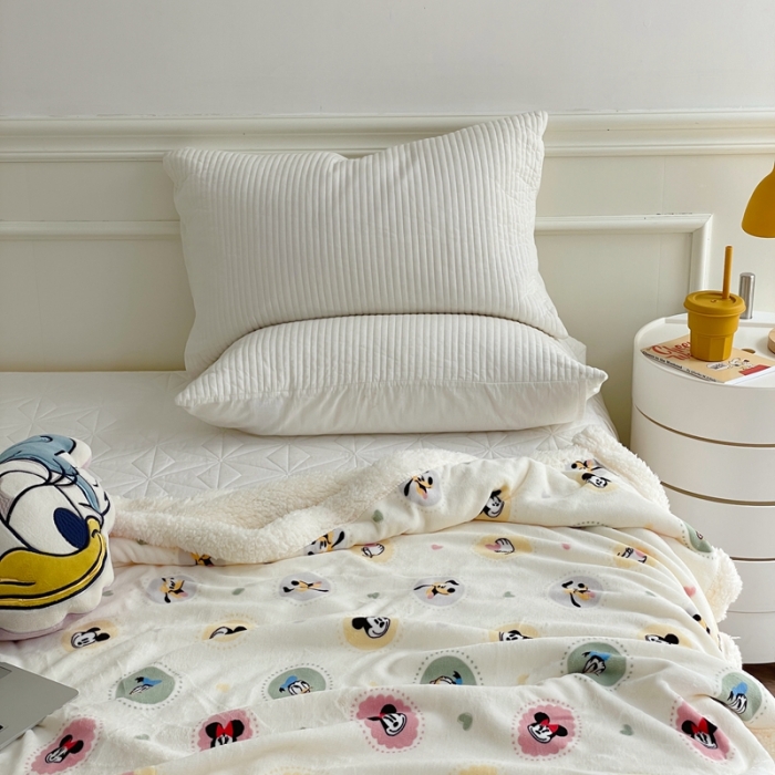 91家纺网 家纺一手货源 找家纺 时年 2022新款牛奶绒拼羊羔绒毯 妙妙屋