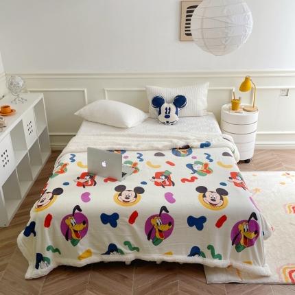 91家纺网 家纺一手货源 找家纺 时年 2022新款牛奶绒拼羊羔绒毯 童年时光