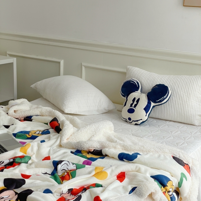 91家纺网 家纺一手货源 找家纺 时年 2022新款牛奶绒拼羊羔绒毯 童年时光