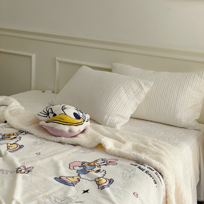 91家纺网 家纺一手货源 找家纺 时年 2022新款牛奶绒拼羊羔绒毯 游乐伙伴