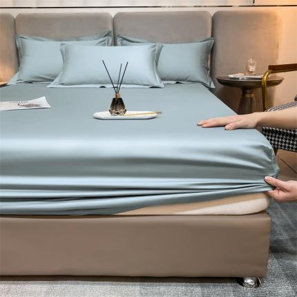 91家纺网 家纺一手货源 找家纺 秀色2025新100支贡缎长绒棉纯色单床笠单件 梦易-郁兰