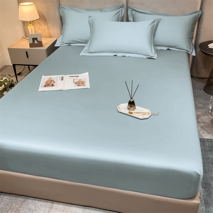 91家纺网 家纺一手货源 找家纺 秀色2025新100支贡缎长绒棉纯色单床笠单件 梦易-郁兰