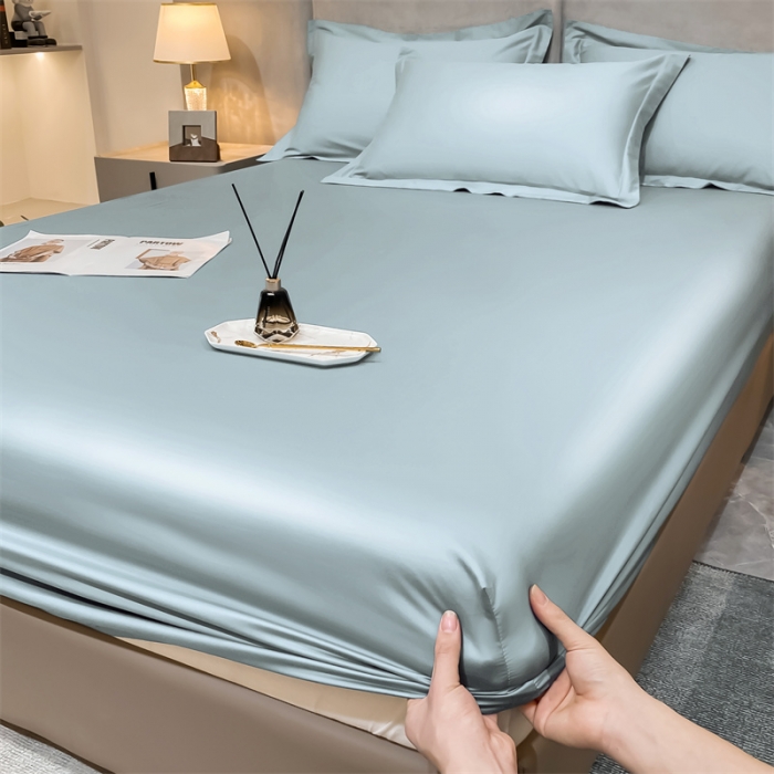 91家纺网 家纺一手货源 找家纺 秀色2025新100支贡缎长绒棉纯色单床笠单件 梦易-郁兰