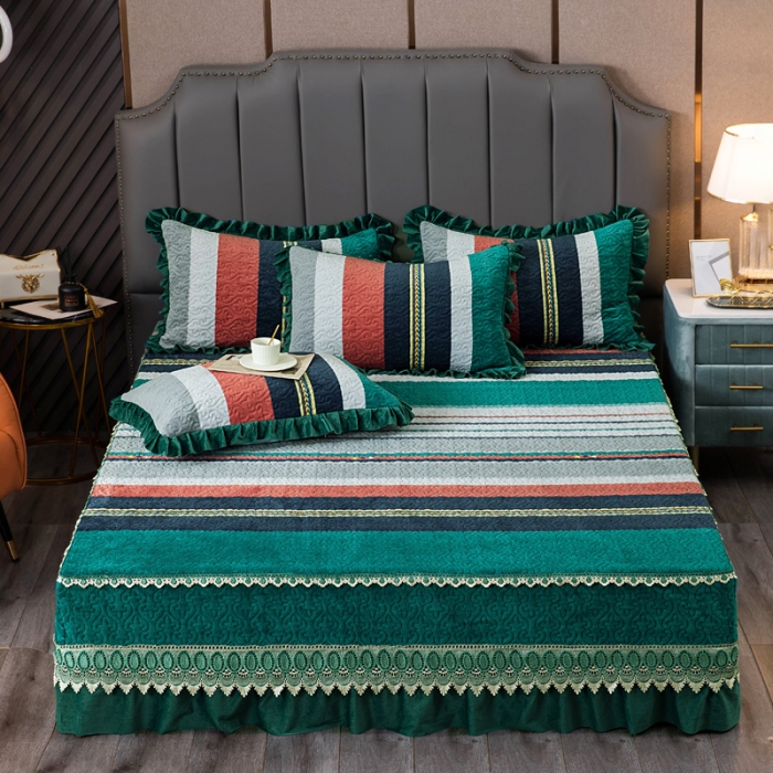 91家纺网 家纺一手货源 找家纺 冬然 2022新款牛奶绒床盖榻榻米床盖炕盖格格情深