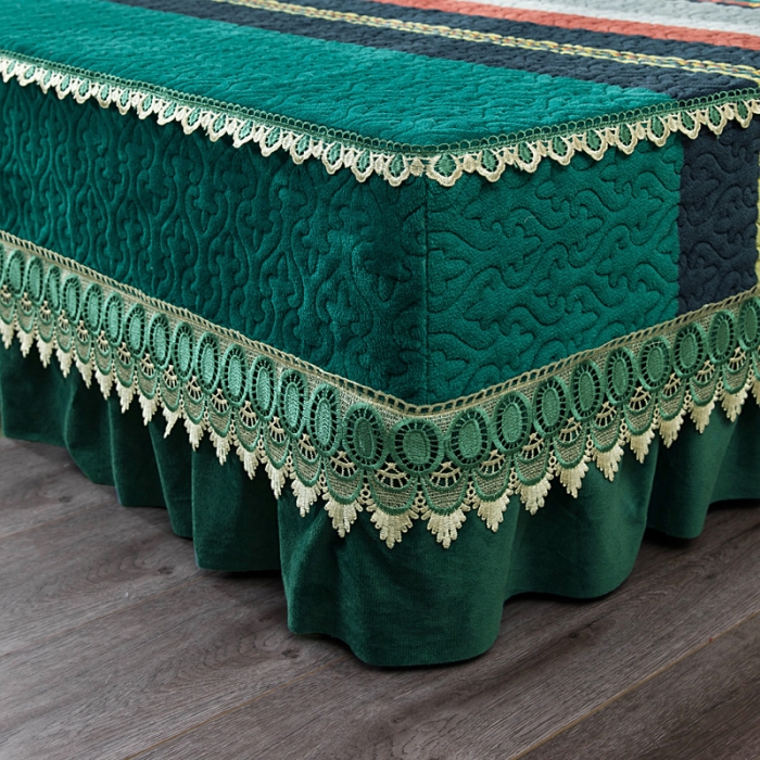 91家纺网 家纺一手货源 找家纺 冬然 2022新款牛奶绒床盖榻榻米床盖炕盖格格情深