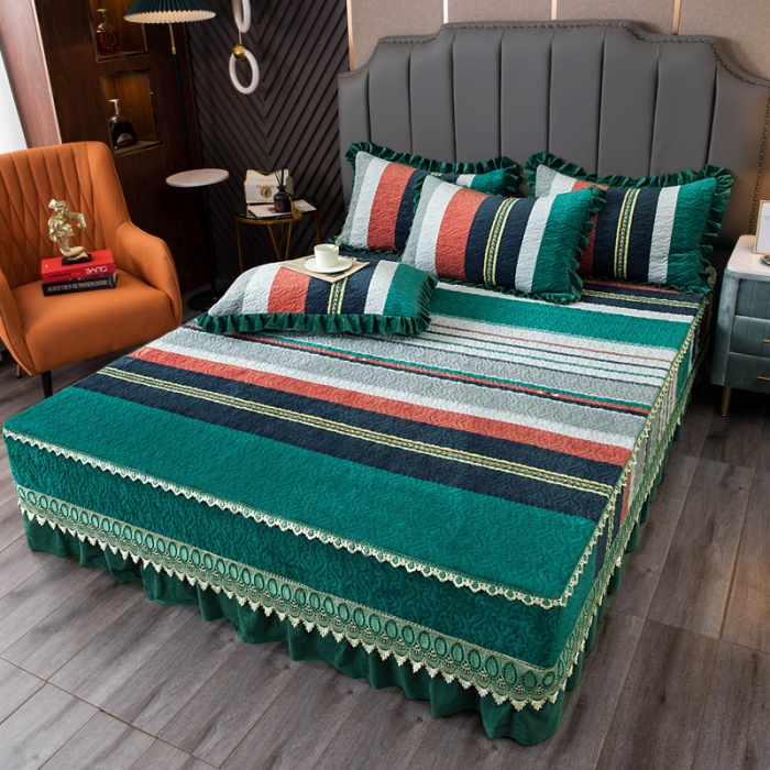 91家纺网 家纺一手货源 找家纺 冬然 2022新款牛奶绒床盖榻榻米床盖炕盖格格情深