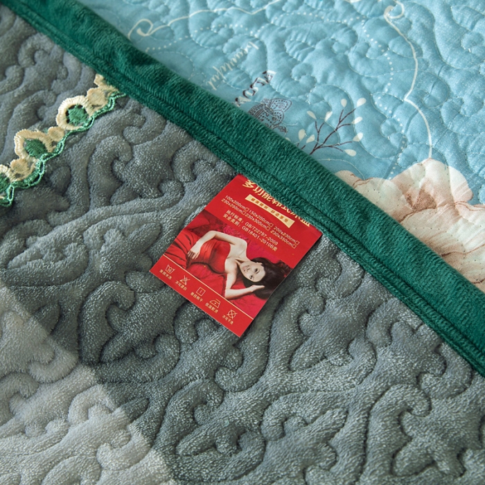 91家纺网 家纺一手货源 找家纺 冬然 2022新款牛奶绒床盖榻榻米床盖炕盖格格情深