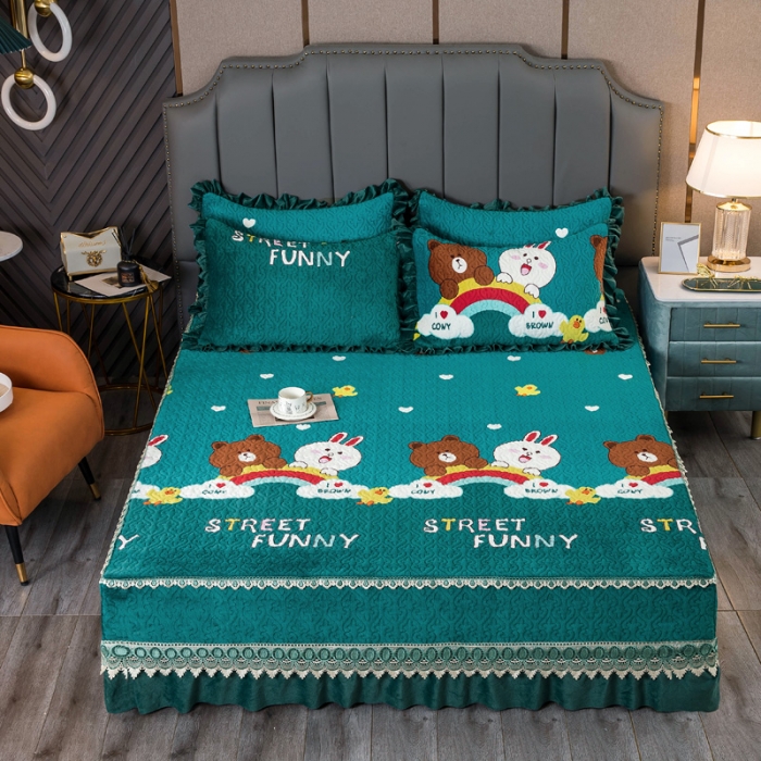 91家纺网 家纺一手货源 找家纺 冬然 2022新款牛奶绒床盖榻榻米床盖炕盖七彩童年