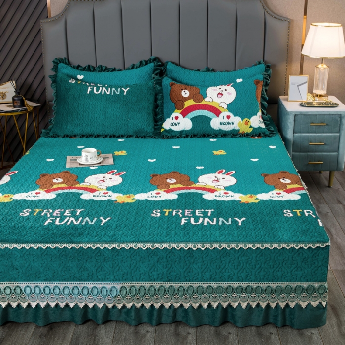 91家纺网 家纺一手货源 找家纺 冬然 2022新款牛奶绒床盖榻榻米床盖炕盖七彩童年