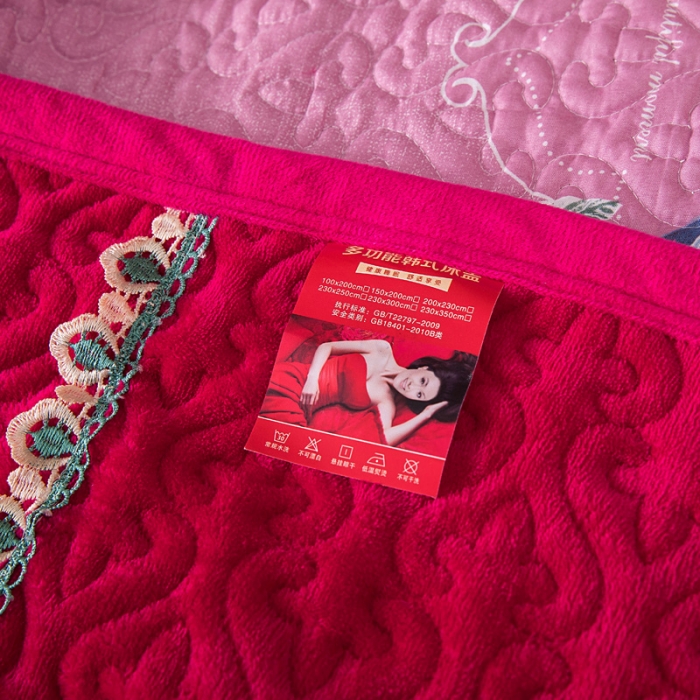 91家纺网 家纺一手货源 找家纺 冬然 2022新款牛奶绒床盖榻榻米床盖炕盖花开富贵红